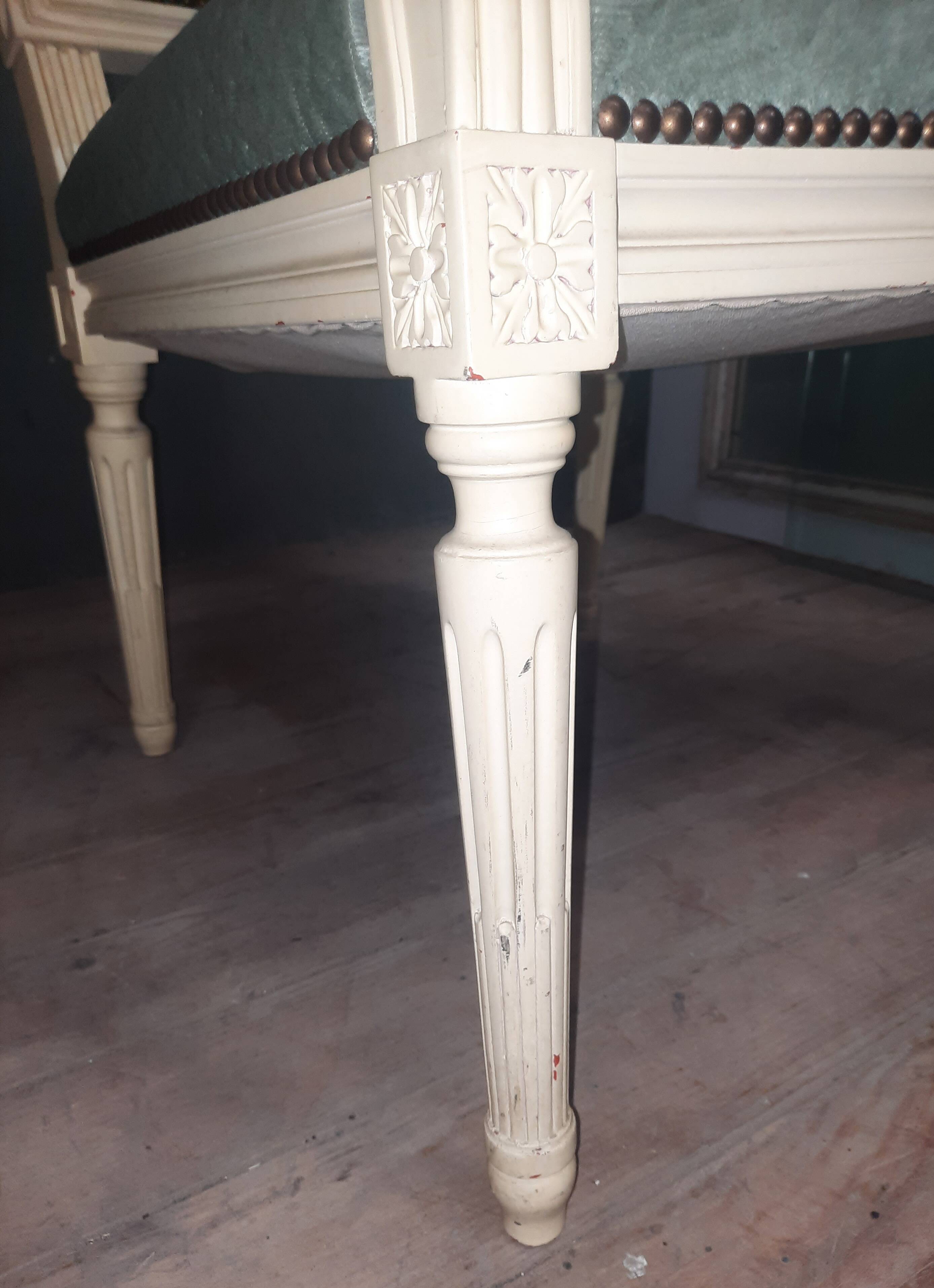 Pair of large Louis XVI style armchairs
