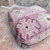 Handmade Berber Kilim pouf, floor cushion