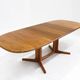 Vintage Glostrup Danish oval extendable dining table solid teak 1960s