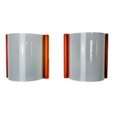 Pair of Mediterranean wall lamps, pine and methacrylate, 1980, Spain