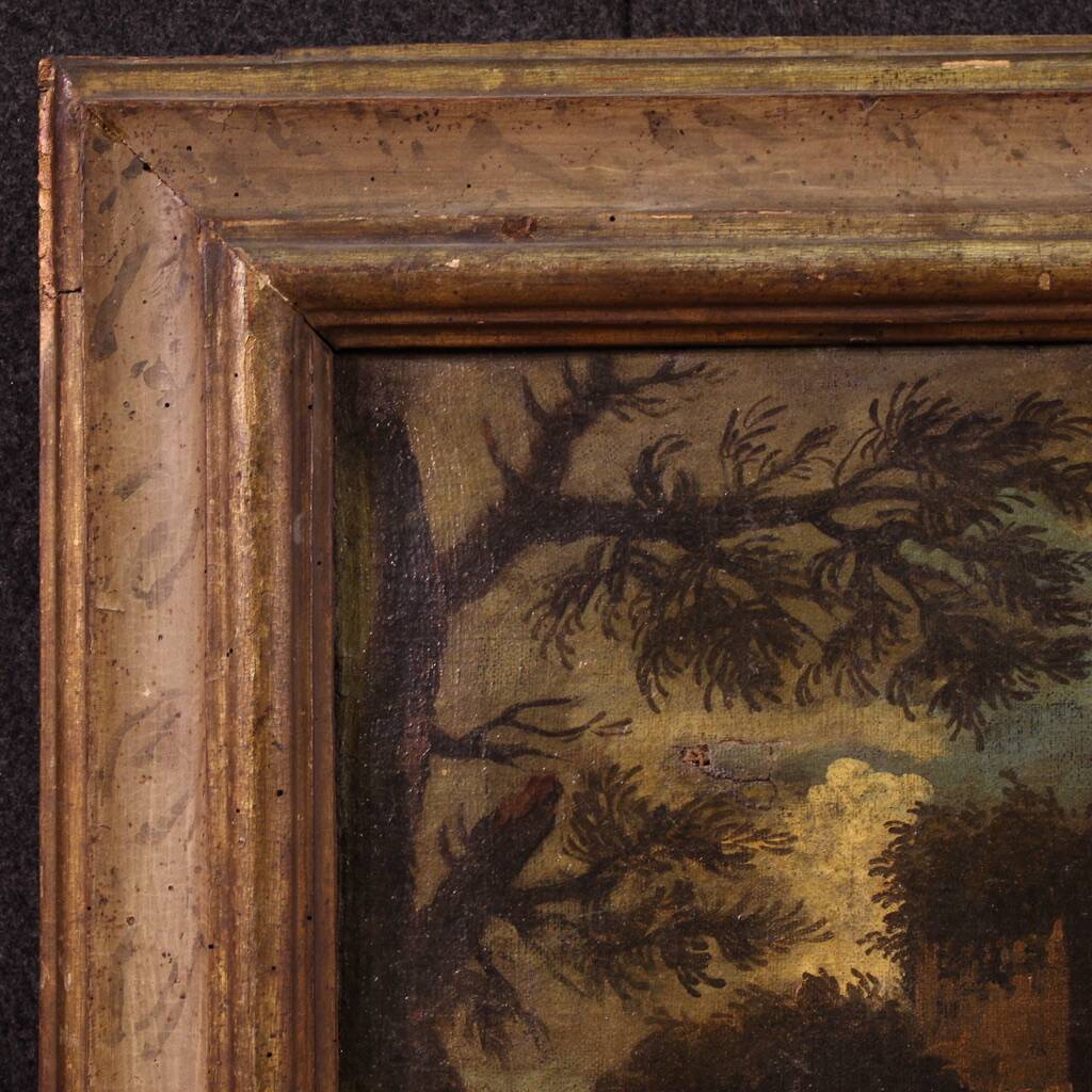 Antique Italian landscape painting from the 18th century