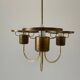 Suspended lamp with 3 glass balls and brass frame, Germany, 1960s