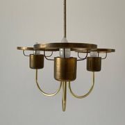 Suspended lamp with 3 glass balls and brass frame, Germany, 1960s