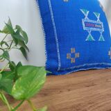 Blue Berber cactus silk cushion
