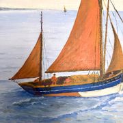 Huile sur toile, Marine signée Raymond JAFFRÉ (1918-2003)