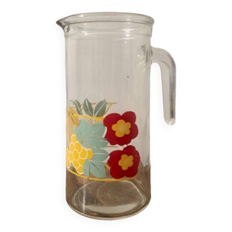 Retro 70s fruit and flower print pitcher Borgonovo