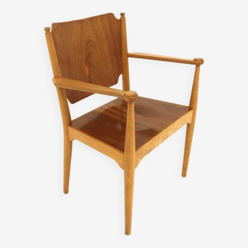 Fauteuil scandinave en teck en hêtre, Suède, 1960