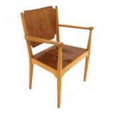 Scandinavian beech teak armchair, Sweden, 1960