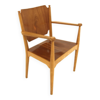 Fauteuil scandinave en teck en hêtre, Suède, 1960