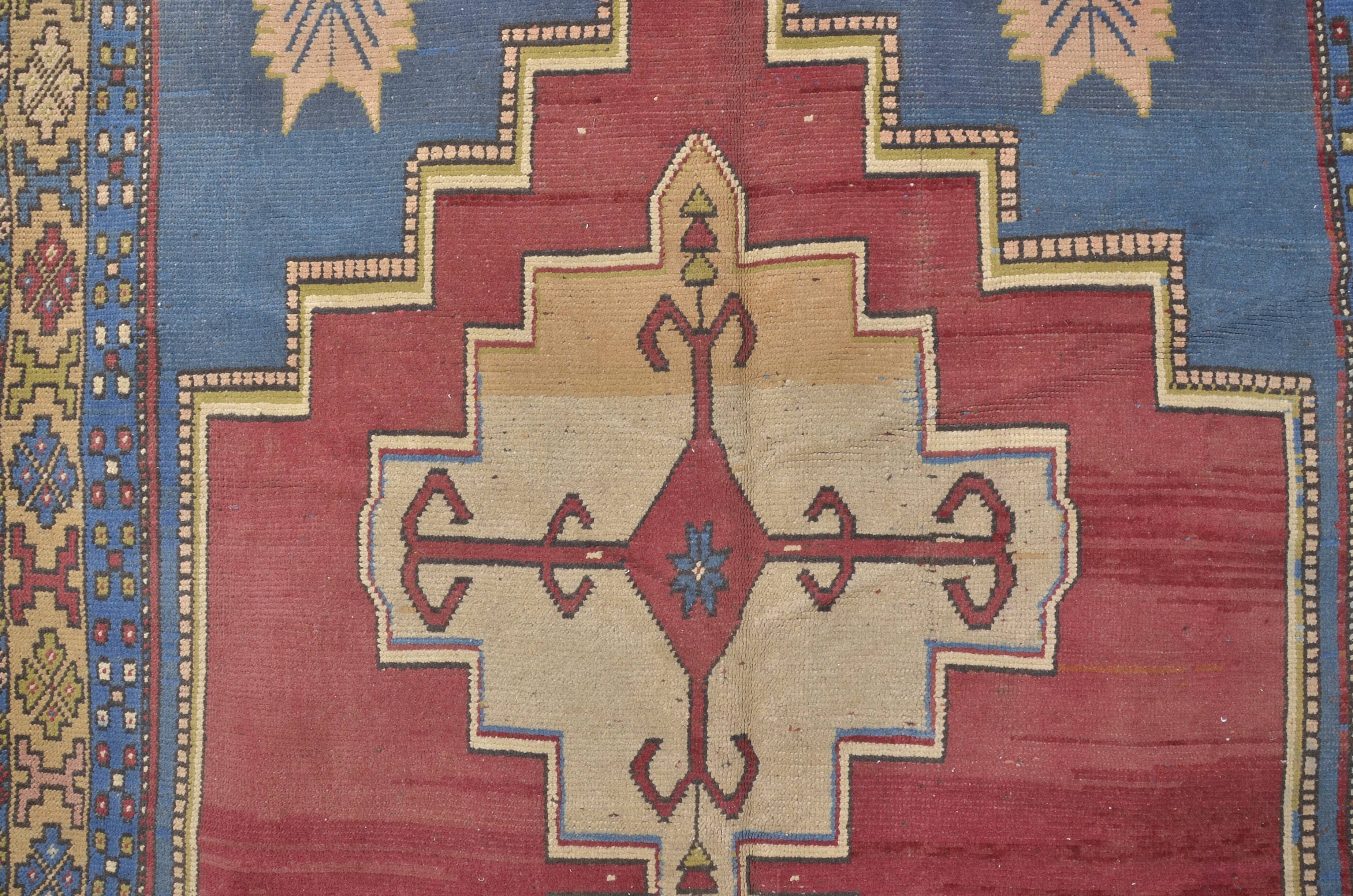 Oversize Handknotted Geometric Vintage Rug sku 1905