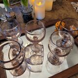 6 bubble blown glasses 70's