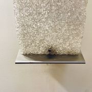 Pair of brushed steel and perspex wall lights, circa 1970.