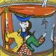 1990s Gorgeous "Commedia dell'Arte" Table Lamp by Piero Fornasetti for Anto