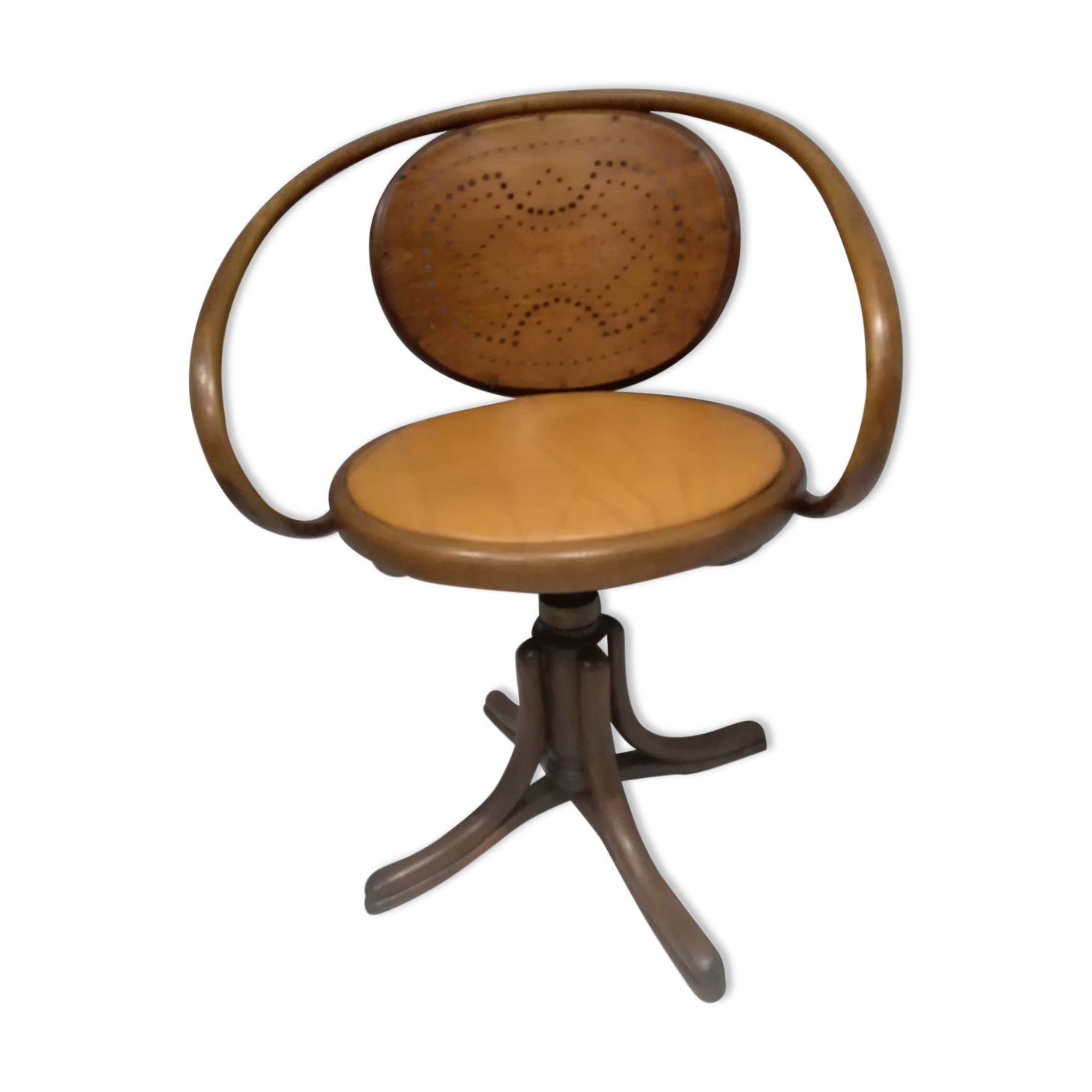 Fauteuil de bureau pivotant Thonet début XXeme