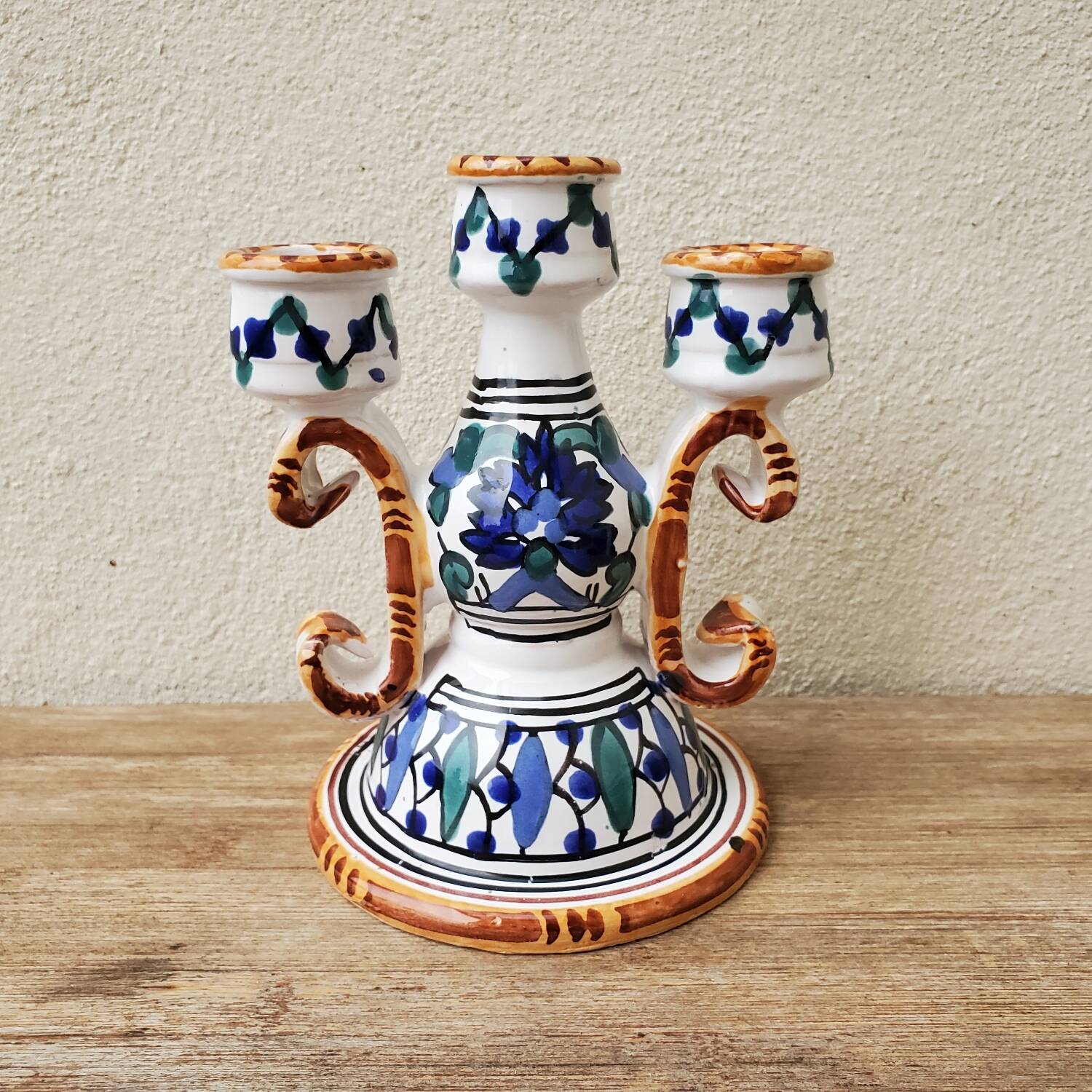 Glazed ceramic candle holder