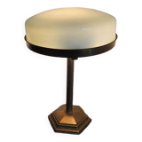 Old Art Deco Table Lamp in Brass & Glass