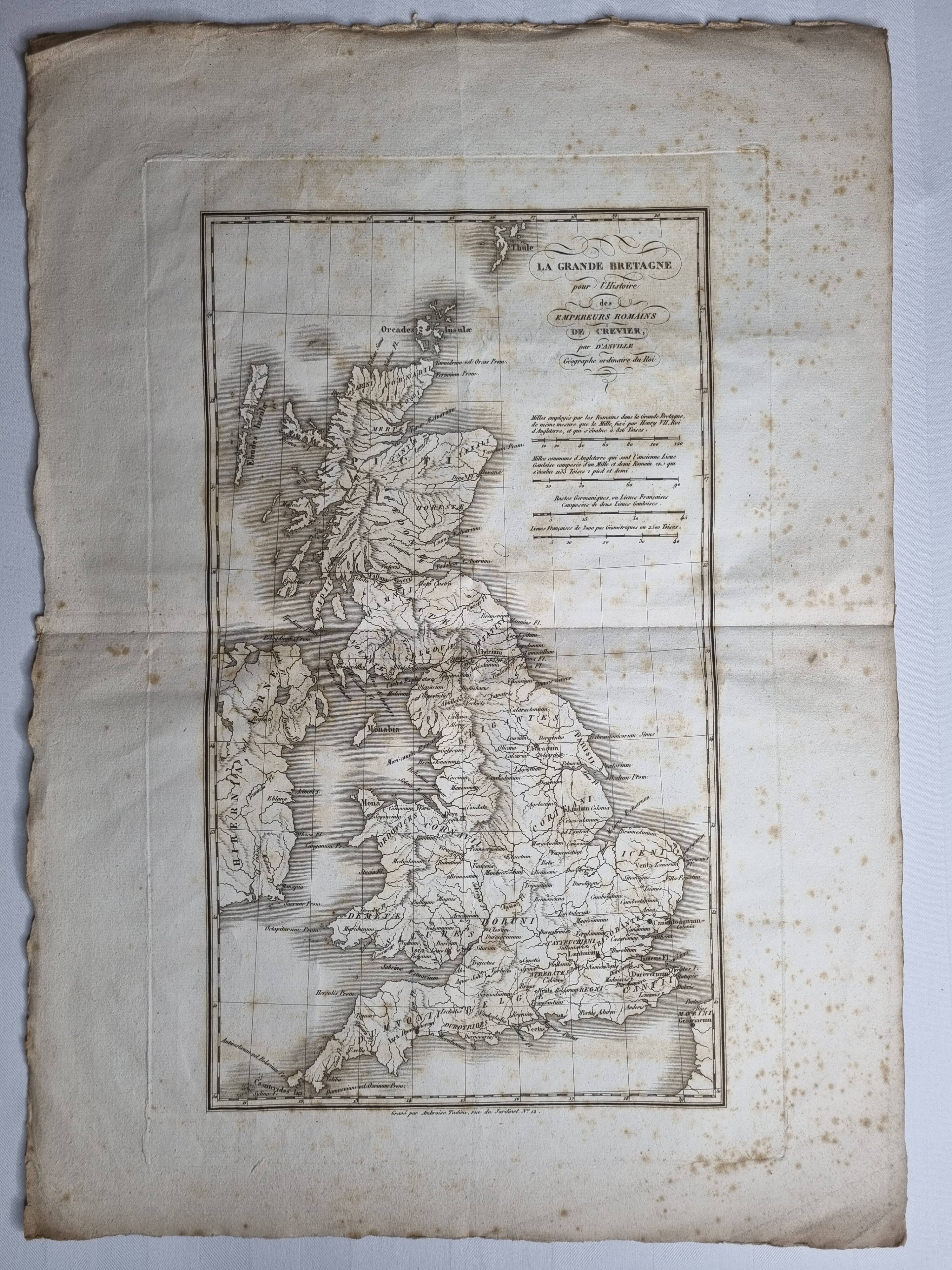 Map of Great Britain from the Atlas of the History of the Emperors of 1819, 48 x 34 cm