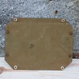 Vintage mirrored tray with glass and metal handles – H5 × W39 × D30 cm