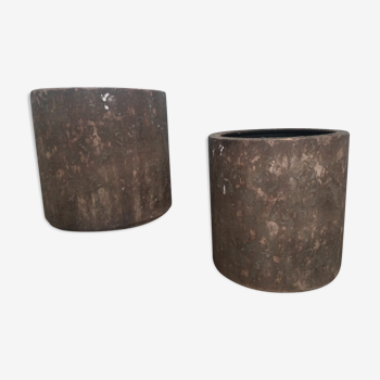 set 2 brown pot cover