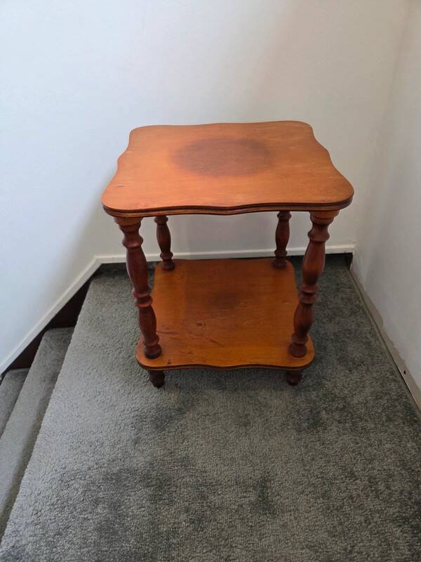 Small vintage wooden side table or bedside table
