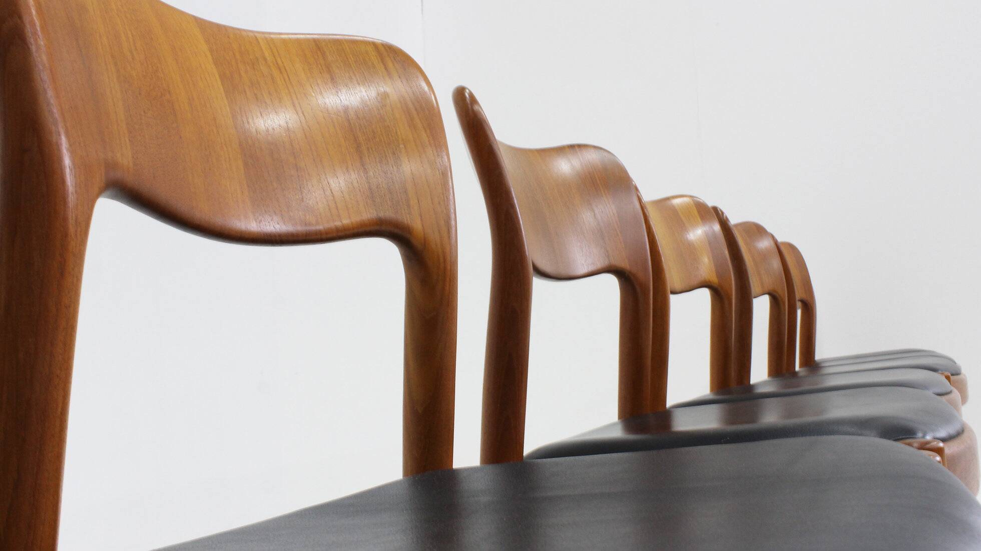 Vintage Danish dining chairs by Niels Koefoed 1960s teak set of 7