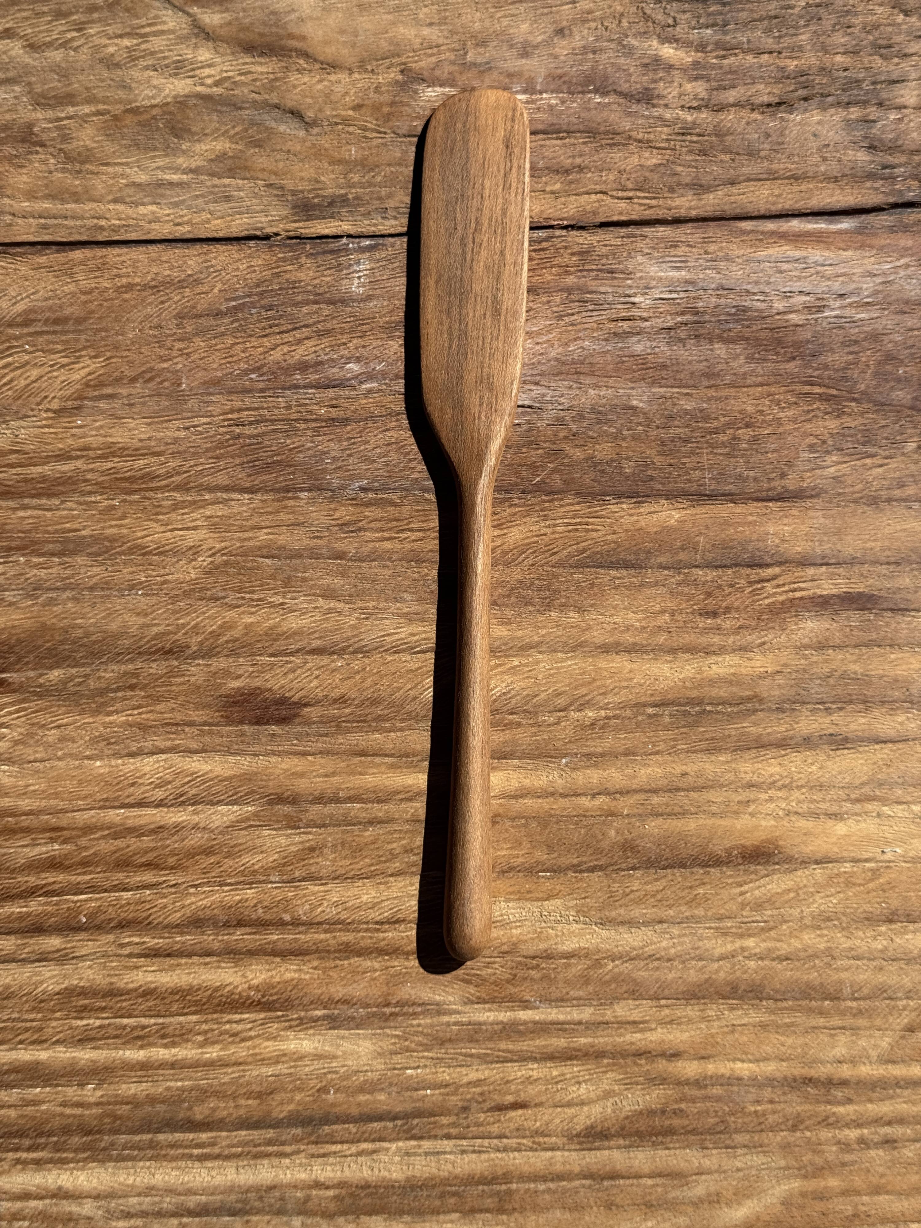 Small spatula, teak spreading knife, Indonesian monoxyle L18 l2.