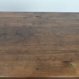 Antique French farmhouse dining table with two drawers and a pull-out board