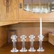 Pair of Swedish glass candlesticks by Staffan Gellerstedt for Pukeberg 1970s