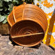 Rare wrapped rattan basket, in the style of Gabriella Crespi / Vivai del Sud.