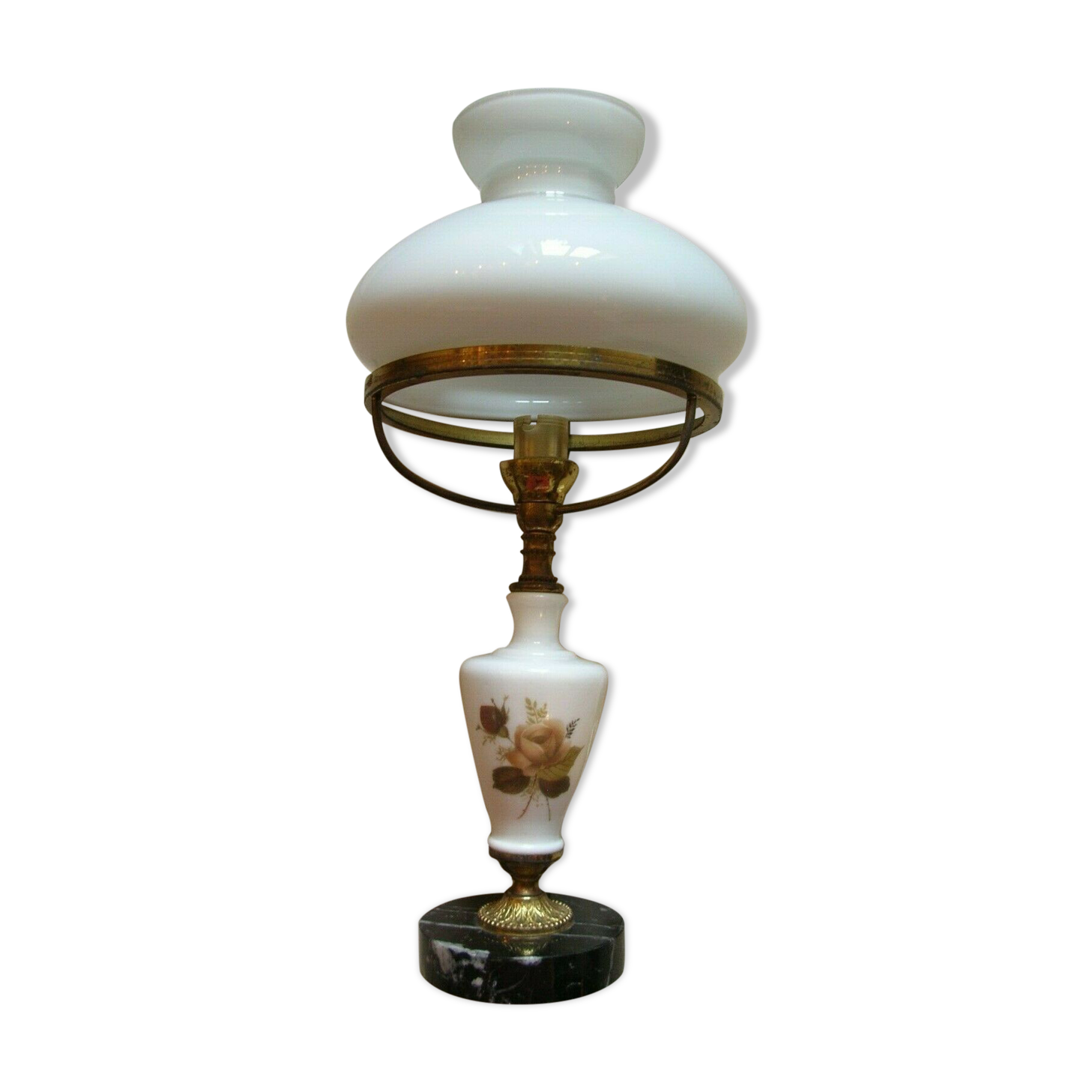 Opaline marble porcelain lamp from the 1970s