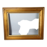 Frame inverted edges and beaded gilded wood 46x36 foliage 35x26 cm SB