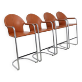 4x Barstool Leather & Chrome