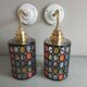 Paire d'appliques murales vintage globes à facettes