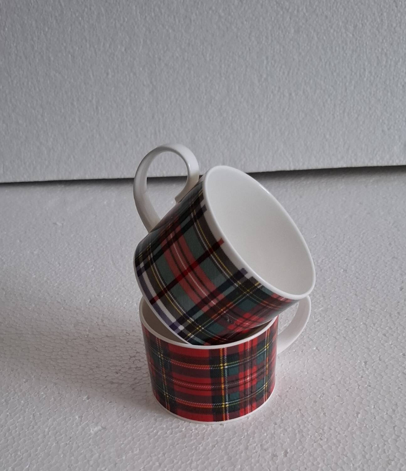 Duo de grandes tasses tartan.