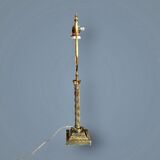 Antique lamp base in patinated brass – fluted column – H 60 cm