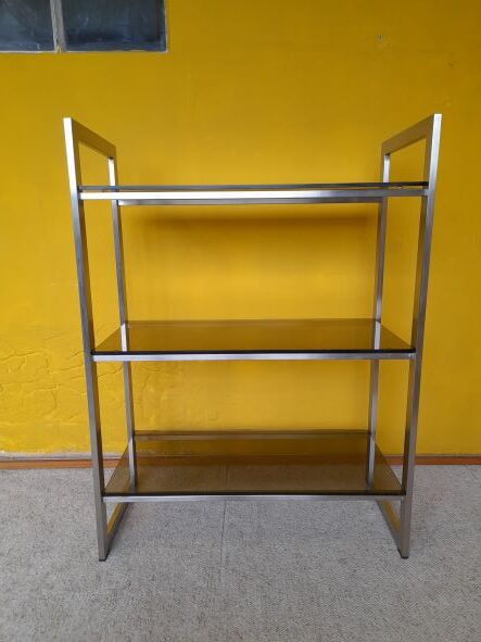 Metal shelf and smoked glass Roche Bobois