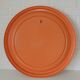 Orange vintage round wall plastic mirror 1980s, space age vanity mirror