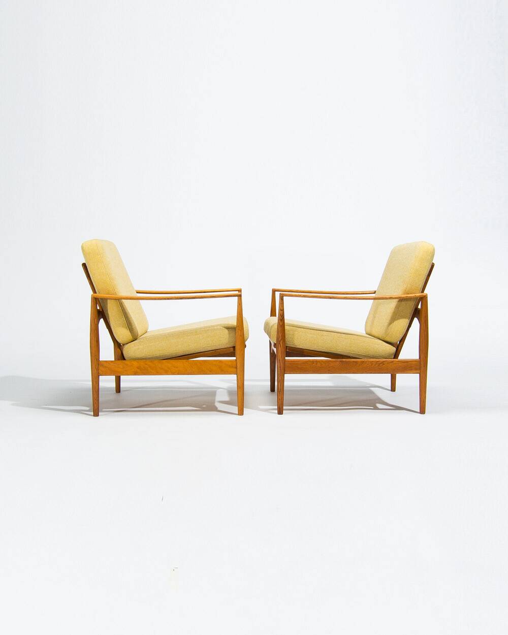 Mid Century Lounge Chairs in Oak by Niels Koefoed, Danish 1950's