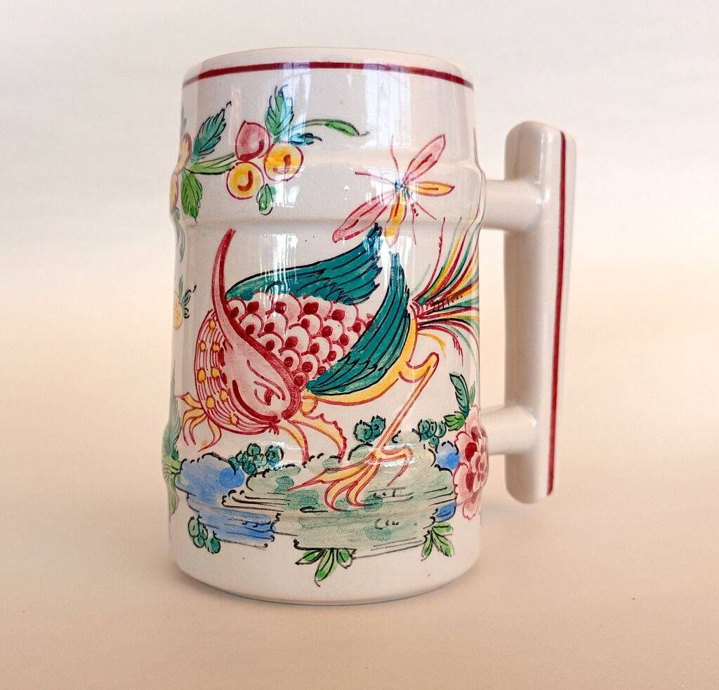 Mid-Century Modern Ceramic Mug Made in Portugal
