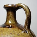 Cruche ancienne XIXe-XXe grès de Puisaye artisanal vernissée