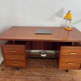 Large oak desk with double pedestal - 1950