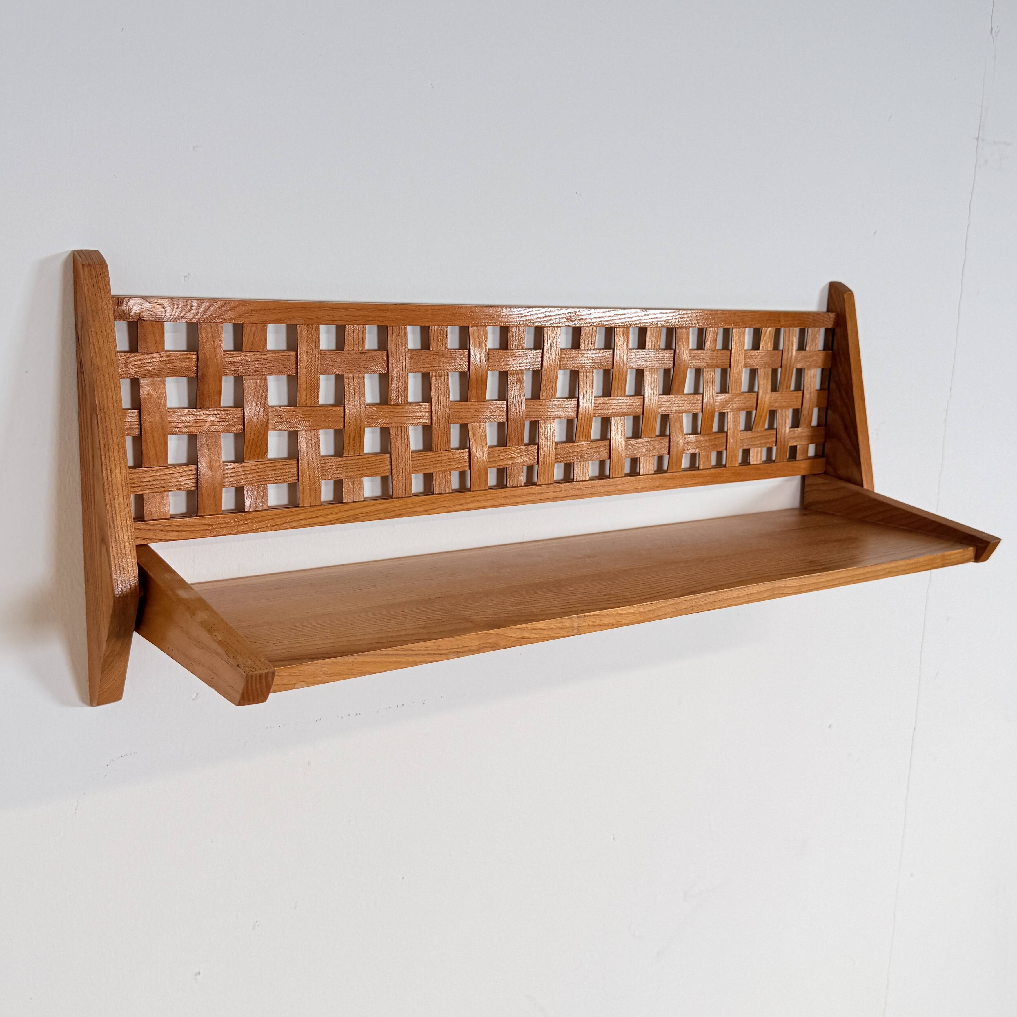 Set of 2 Mid-Century Wall Shelves with Woven Back Panel – ÚLUV