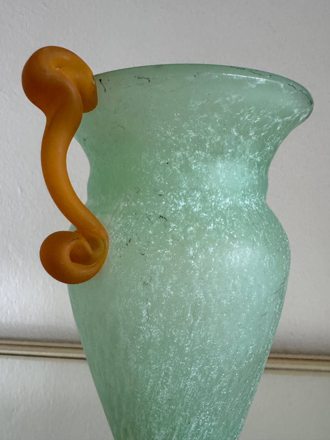 Vase amphore verre de Murano Scavo vintage