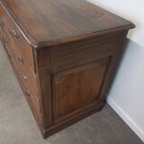 Banque de magasin à tiroirs en chêne