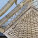 Vintage rattan corner shelf
