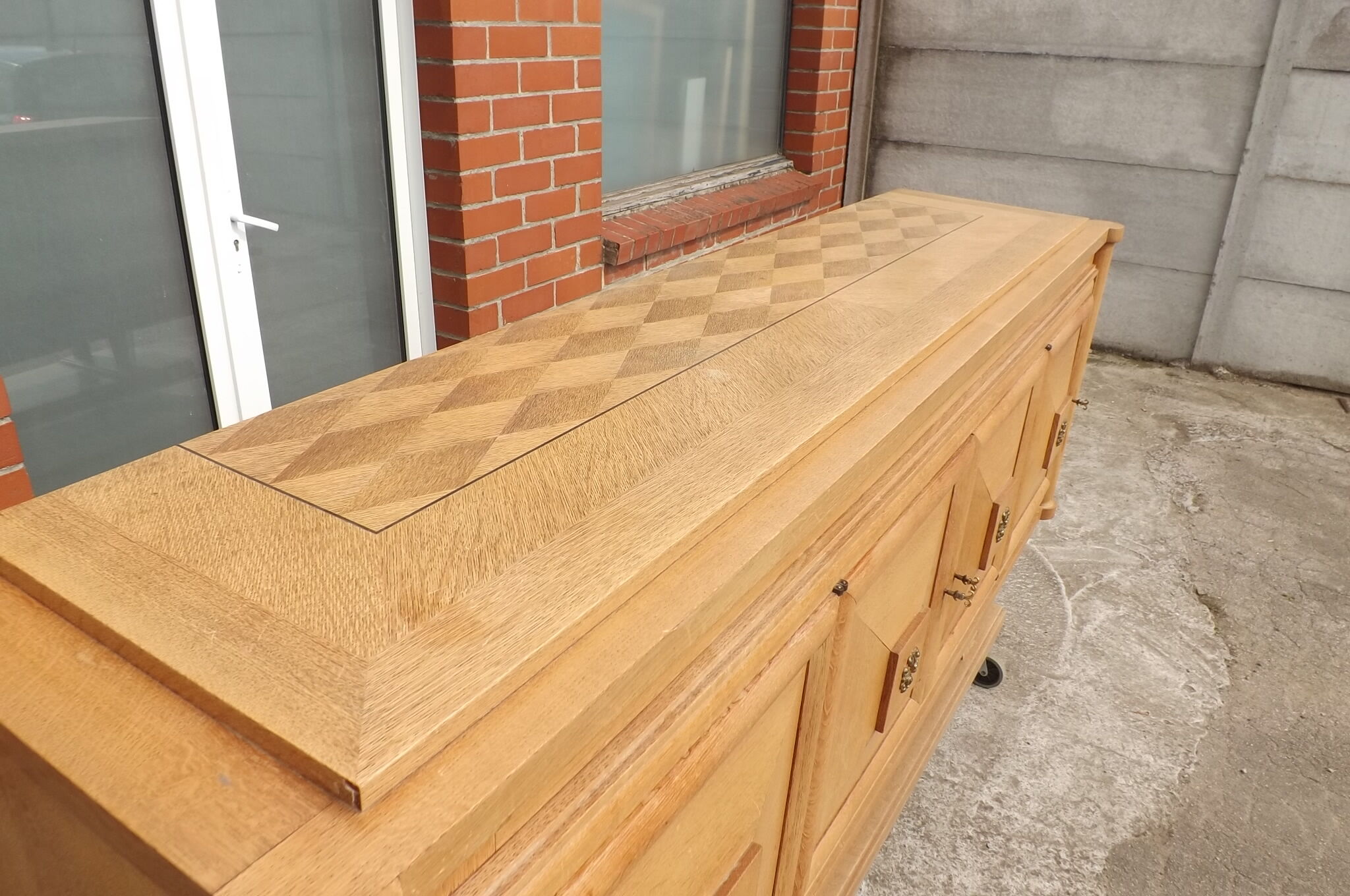Sideboard fish oak 1940 art deco modernist Gaston