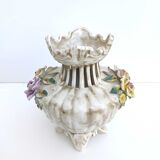 Italian floral vase in Bassano ceramic