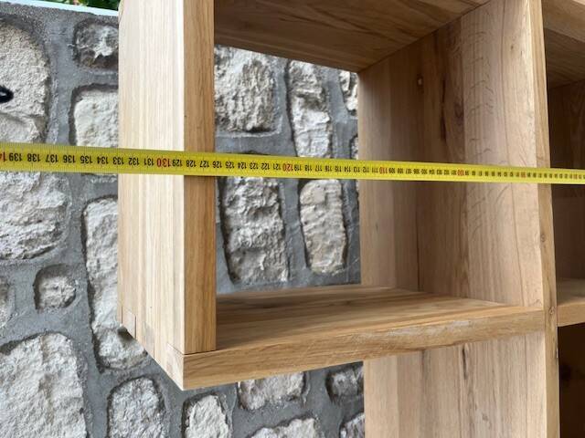 Solid wood staircase shelf