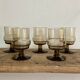 5 vintage glasses in smoked glass