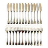 Christofle pearls 12 fish cutlery 24 pieces excellent condition